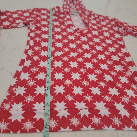 Anna Kay Fashions lightweight hoodie red with white stars size Medium - Picture 11 of 14